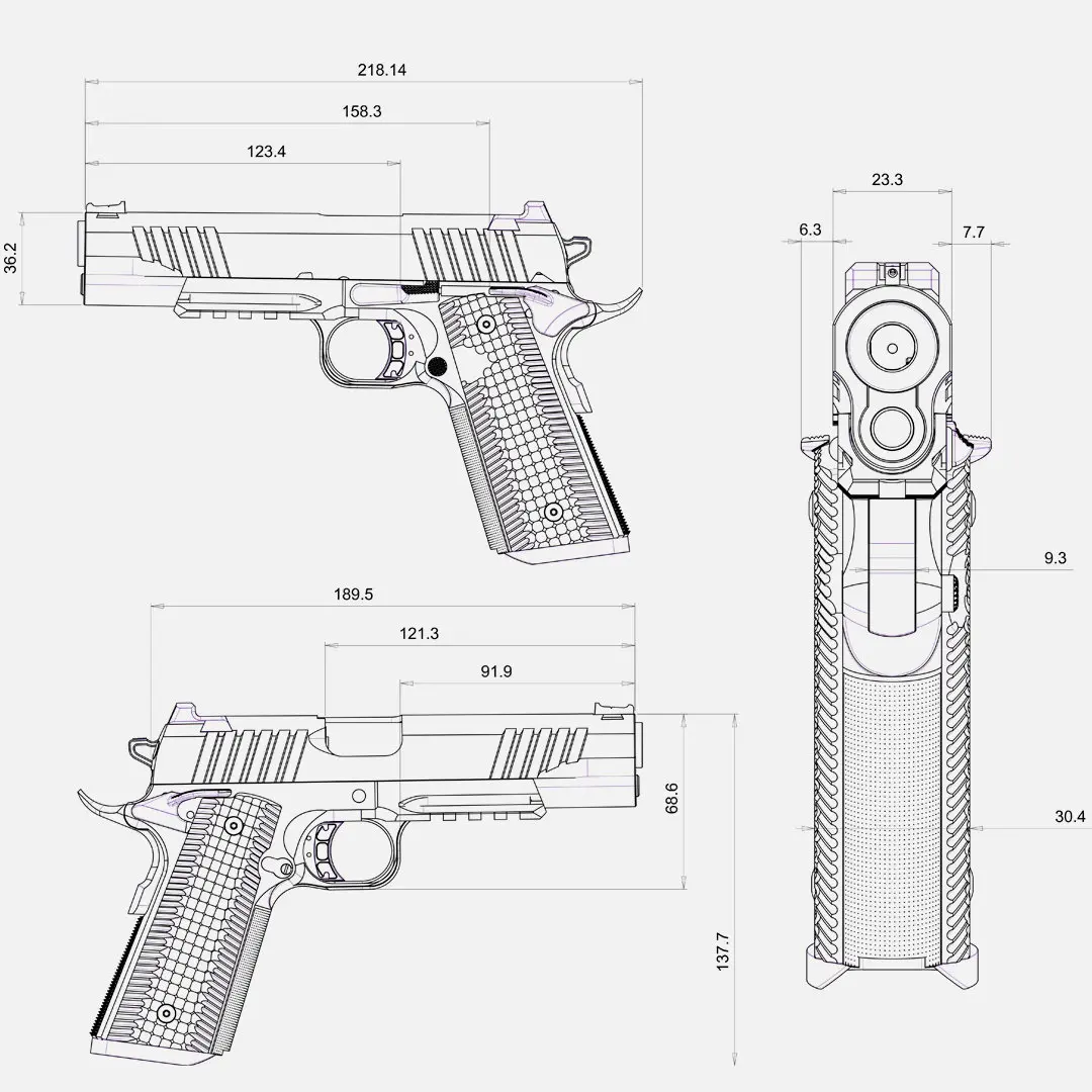 BUL 1911 EDC 4.25aBUL 1911 EDC 5, Black kal. .45 ACP