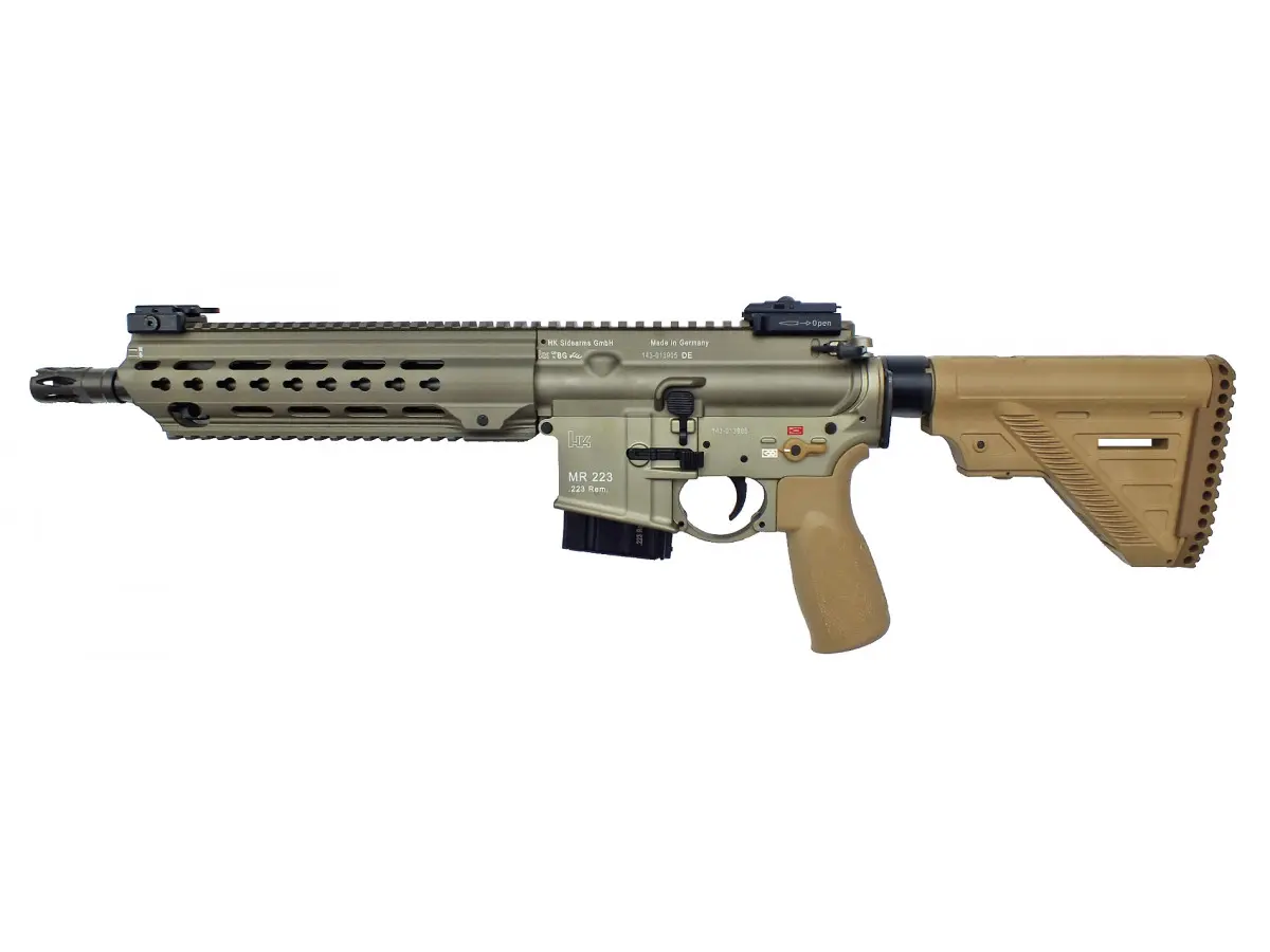 HK MR223 A3 11, kal. .223Rem., Slim-Line HKey Handguard GREEN-BROWN