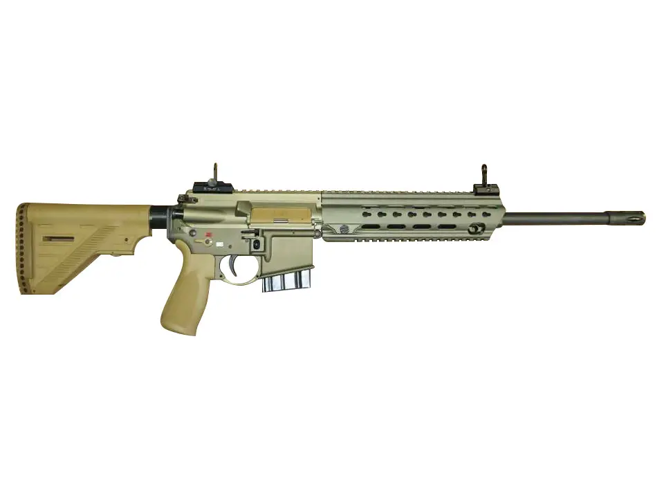 HK MR223 A3 16,5, kal. .223Rem., Slim-Line HKey Handguard GREEN-BROWN