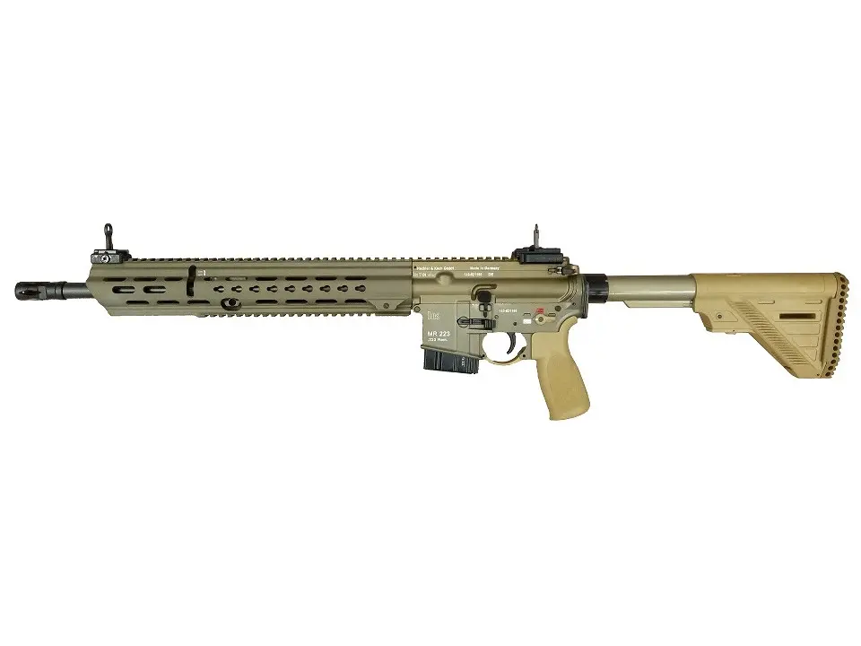 HK MR223 A3 16,5, kal. .223Rem., long Slim-Line HKey Handguard GREEN BROWN